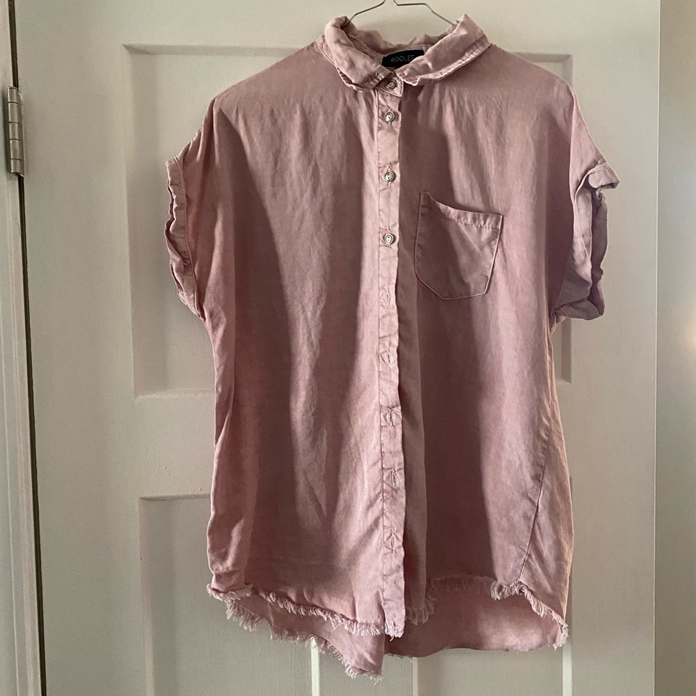 Roolee pink button shirt
